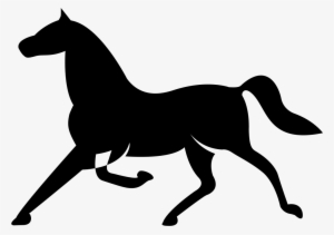 Horse Of Thin Elegant Black Shape In Running Pose Comments - Horse #4298445