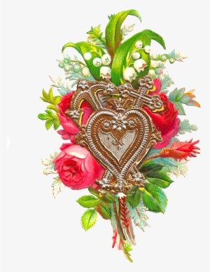 Free Flower Clip Art - Beautiful Love Flower With Heart #430006