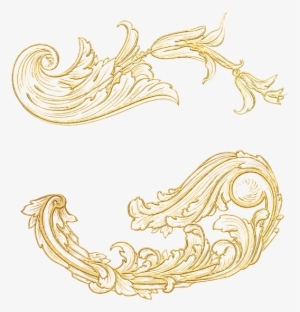 Ornament, Floral, Victorian, Gold, Vintage, Divider - Vitoriano Png #430079