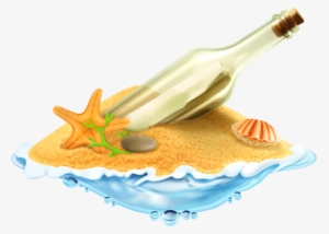 Sand And Seashells - Letter In A Bottle Png #431031