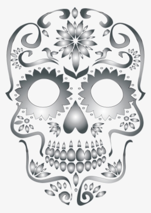 Stainless Steel Sugar Silhouette No Icons Png - Sugar Skull No Background #434058