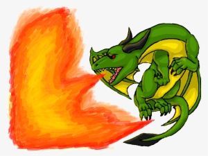 Green Dragon Breathing Fire By Dragonfriendhaj-d5nchxs - Dragon Breathing Fire Clipart #434814