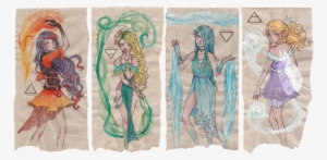 Artists On Tumblr Watercolor Watercolour Art Packaging - Four Elements Costumes Drawing #435443