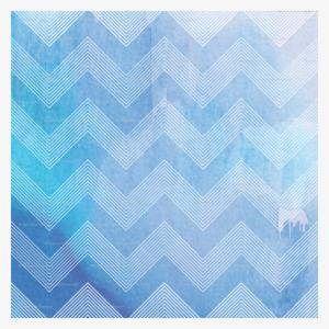 White Stripey Chevron Blue Watercolour Patterns Fabric - Watercolor Painting #435724
