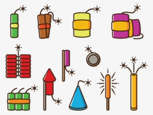 Fire Crackers Vector Icons - Clip Art #435935