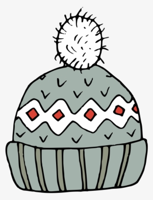 Hand Painted A Gray Hat Winter Transparent Decorative - Hat #436091