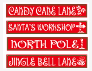 North Pole Signs - Beistle 4-pack North Pole Street Sign Cutouts, 4-inch #436276