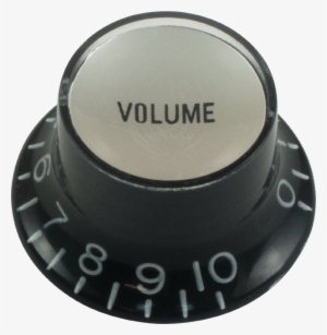 Top Hat, Black With Silver Cap, Gibson Style Image - Allparts Pk-3294-023 Reflector Volume Knobs #436539