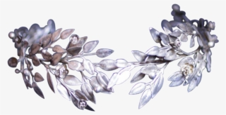 Bridal Crown Leaf Tiara - Silver Leaf Crown Png #437132