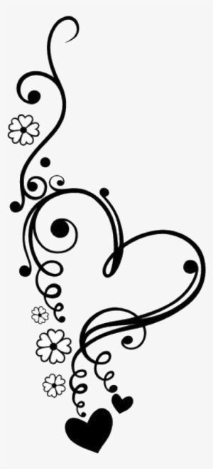 Flower And Heart Clipart Black And White #437742