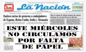 La Falta De Papel Periódico Es El Motivo Por El Cual - Newspaper #4301263