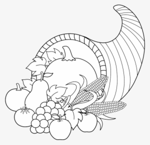 Cornucopia Clip Art Black And White #4303157