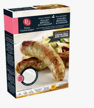 Sausages ▷ Chicken, Broccoli & Cheddar ▷ 375 G - Plaisirs Gastronomiques Saucisses #4303393