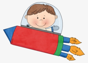 Child In A Rocket Clip Art #4304072