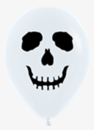 Sempertex 12 Skull Face White 2 Side ~ 25pcs Sempertex - Face On Balloon #4304075