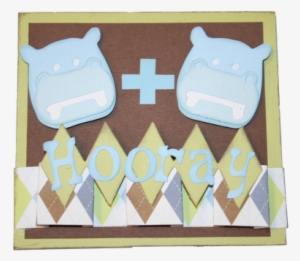 Baby Boy Hippo Card - Fondant #4304321