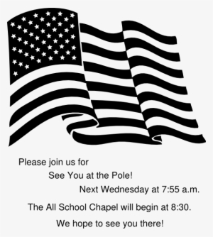 Flyer Cliparts - Black And White Waving American Flag #4304350