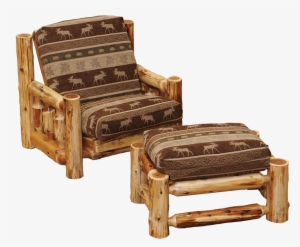 Cedar Futon Chair And Ottoman And Cover - Fireside Lodge Cedar Chair And A Half #4304711