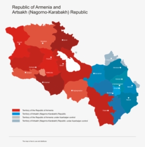 Fullsize Armenia & Karabakh Vector Map - Armenia And Artsakh Map #4305436