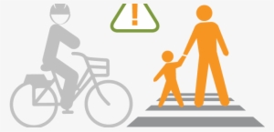 Safety Yield To Pedestrians - Hybrid Bicycle #4306828