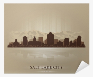 Salt Lake City, Utah Skyline City Silhouette Poster - Salt Lake City #4307831