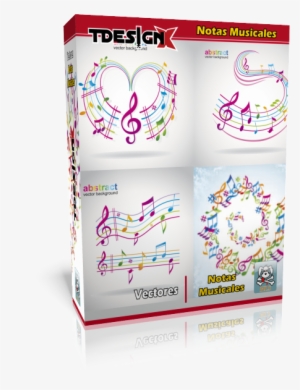 Paquete Con Vectores Abstractos De Notas Musicales #4309387