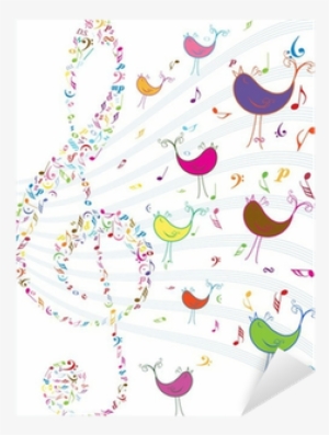 Vinilo Pixerstick Vector Notas Musicales De La Vendimia - Music #4309654