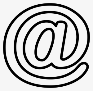 Internet Mail Arroba Sign Outline Comments - Arroba White Png #4309905