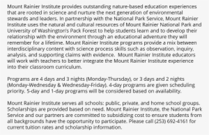 Mount Rainier Institute Provides Outstanding Nature-based - Mount Rainier National Park #4311987
