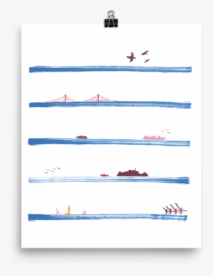 San Francisco Stripes Illustrated Print - Airplane #4312166