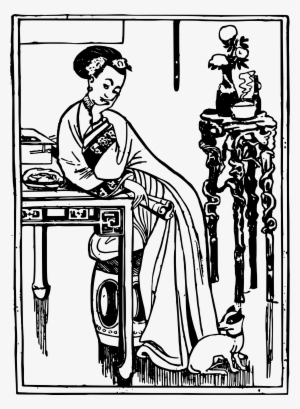 Classical Asian Lady Jpg Stock - Cartoon #4312292