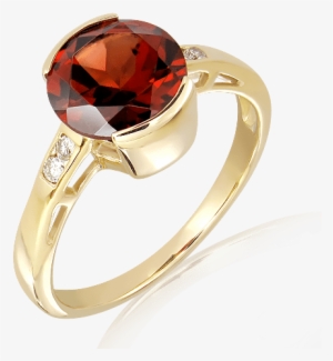 Garnet And Diamonds Handmade Ring - Pre-engagement Ring #4314196