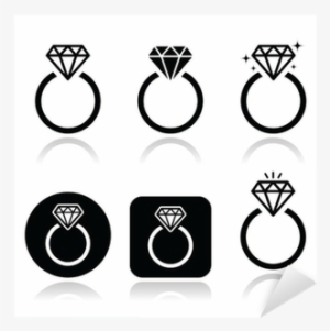 Diamond Engagement Ring Vector Icon Sticker • Pixers® - Engagement Ring Vector Free #4314364