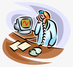 Nurse On The Telephone Royalty Free Vector Clip Art - Clip Art #4314751