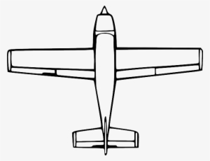 Top, View, Outline, Drawing, Cartoon, Airplane, Down - Cartoon Plane From Above #4317480