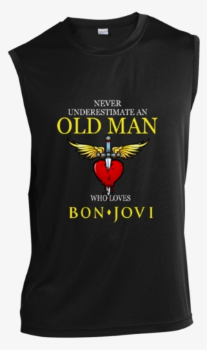Never Underestimate An Old Man Who Loves Bon Jovi Sleeveless - Bon Jovi The Circle Tour #4317897