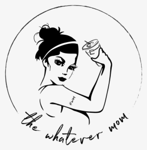 The Whatever Mom Logo Circle - Line Art #4319791