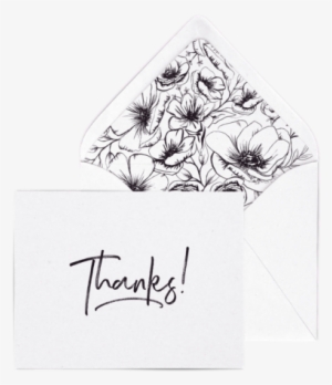 Thanks Letterpress Card Pack With Modern Flowers Envelope - Sketch #4320524