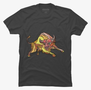 Raging Bull Charging Drawing Men's T-shirt - Prometheus School Of Running Away From Things #4320902