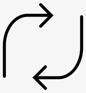 Two Curve Thin Arrows Comments - Thin Arrow Icon Curved #4321267