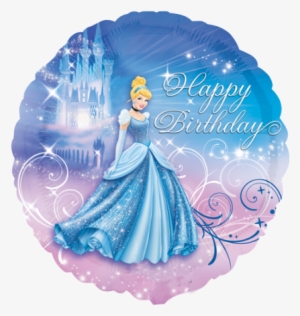 18" Cinderella & Castle Happy Birthday Foil Balloon - Cinderella Birthday #4321427