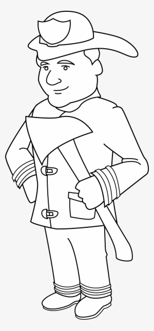 Firefighter Cliparts Black - Firefighter Black And White Transparent #4323348