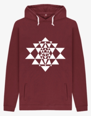 Sri Yantra, Hoodie, White Print - Hoodie #4323595