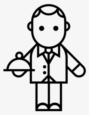 Elegant Waiter Vector - Bodyguard Drawing #4323842