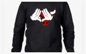 Mickey Mouse Hand Chicago Bulls Crewneck Sweatshirt - Dope Illuminati #4324227