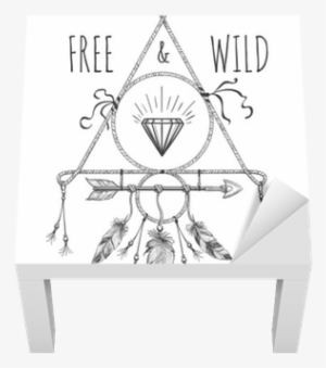 Native American Boho Feathers, Arrows And Crystal Vector - Vector Graphics #4324321