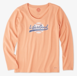 Women's Baseball Script Long Sleeve Crusher Scoop - Long-sleeved T-shirt #4325213
