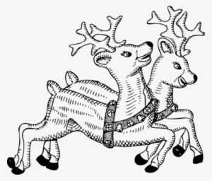 Christmas Tree Black And White Santa Claus Coloring - Christmas Deer Black And White #4329676