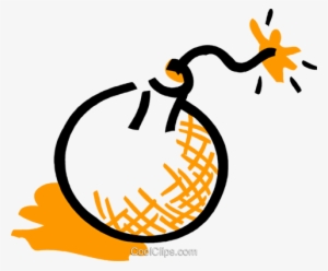 Bomb With Lit Fuse Royalty Free Vector Clip Art Illustration - Bomb #4329932