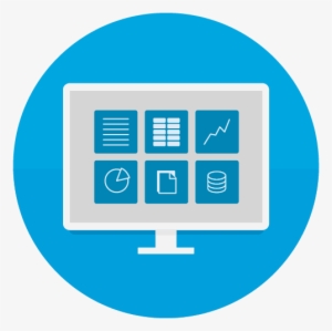 A Computer Monitor Displaying Various Icons - Business Applications Icon #4330429